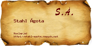 Stahl Ágota névjegykártya