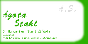 agota stahl business card